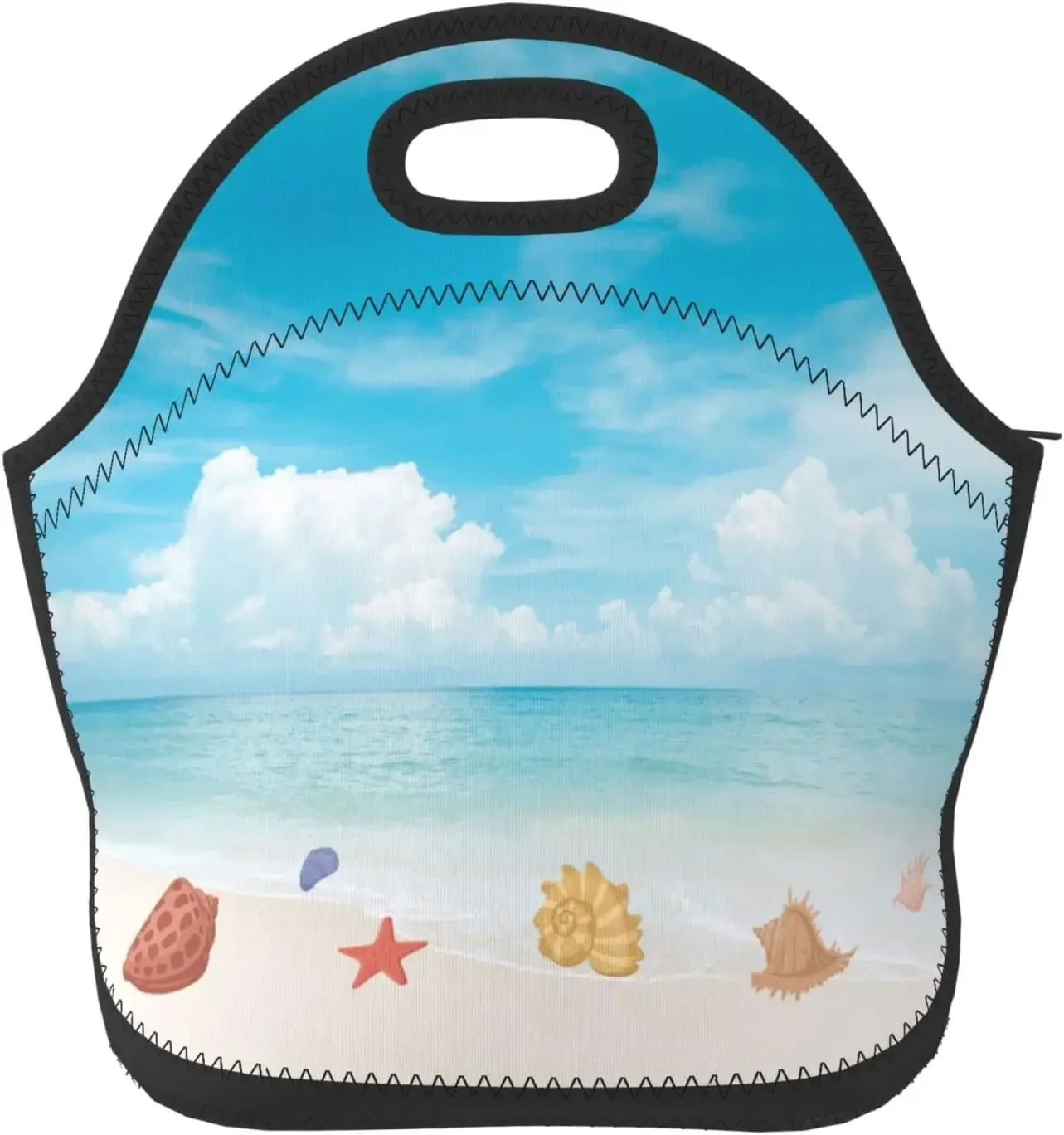 

Неопреновая сумка для обеда с изображением морских животных, изолированная сумка для обеда, женская сумка для работы, путешествий и пикника, уличная сумка