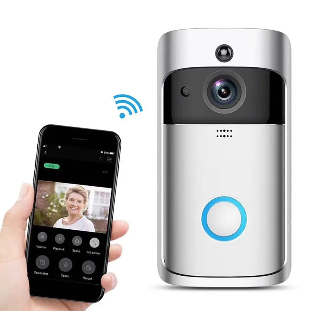 

V5 Video Doorbell Smart Wireless WiFi Security Door Bell Visual Recording Home Monitor Night Vision Intercom door phone