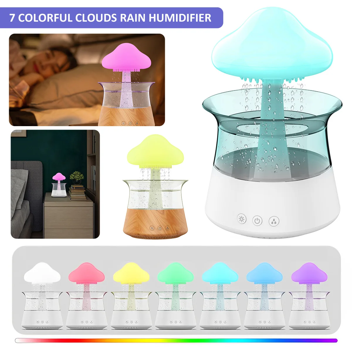 Cloud Rain Humidifier with 7 Colour Lights Timer Portable Raindrop Cloud Humidifier Reusable Aroma Diffuser Humidifier Cute
Cloud Rain Humidifier with 7 Colour Lights Timer Portable Raindrop Cloud Humidifier Reusable Aroma Diffuser Humidifier Cute
