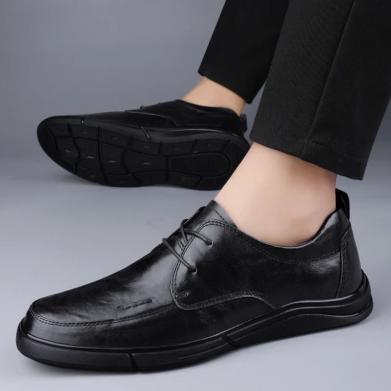 

Men Dressing Shoes Formal for Men's Casual Shoe Leather Social Wedding Designer Pointed Toe Black Office Winter Shoes Brand 2024