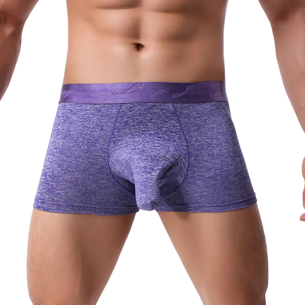 

Elephant Trunk Boxers Underwear For Men Solid Color Low Waist Skinny U-Convex Knickers Underpant Casual Fitness Sports Underpant
