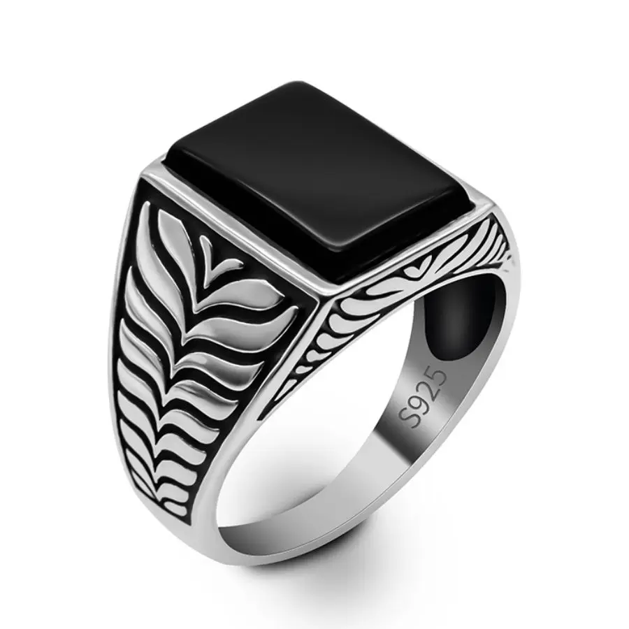925 Sterling Silver Mens Ring Rectangle Onyx Stone Jewelry Gift Silver Hand Made Agate Ring Male
925 Sterling Silver Mens Ring Rectangle Onyx Stone Jewelry Gift Silver Hand Made Agate Ring Male