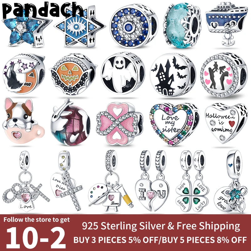 

Halloween charms plata de ley 925 Fits pandora 925 original charm silver bracelet for women sillver pendant jewelry 2022 hot new