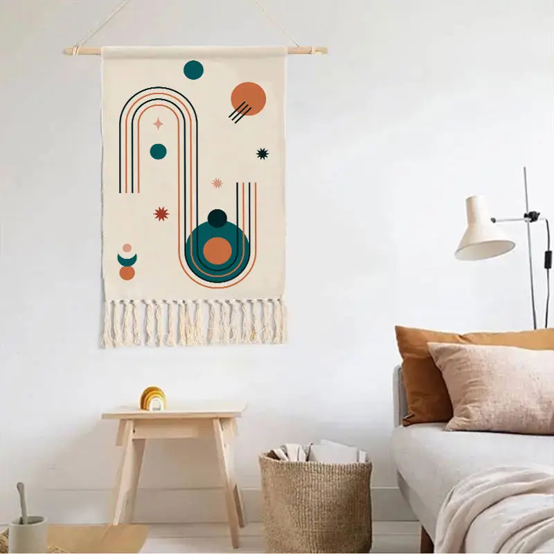 New wall printed tassel tapestry, bedroom headboard decoration, high-end cotton and linen hanging painting, tassel tapestry
New wall printed tassel tapestry, bedroom headboard decoration, high-end cotton and linen hanging painting, tassel tapestry