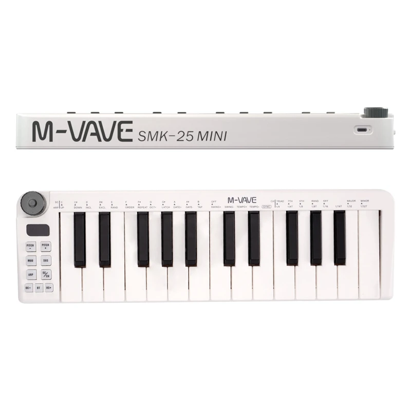 M-vave SMK-25 mini MIDI-клавиатура, 25 чувствительных к скорости клавиш, Поддержка беспроводного/USB-соединения, портативный блеститель
M-vave SMK-25 mini MIDI-клавиатура, 25 чувствительных к скорости клавиш, Поддержка беспроводного/USB-соединения, портативный блеститель