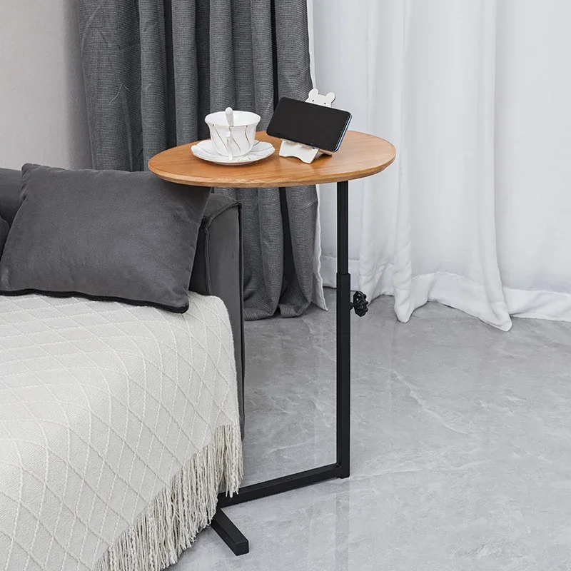 

Simple Sofa Side Table Bedroom Bedside Tables Side Table Movable Lifting Angle Lazy Solid Wood Tables Furniture Living Room Mesa