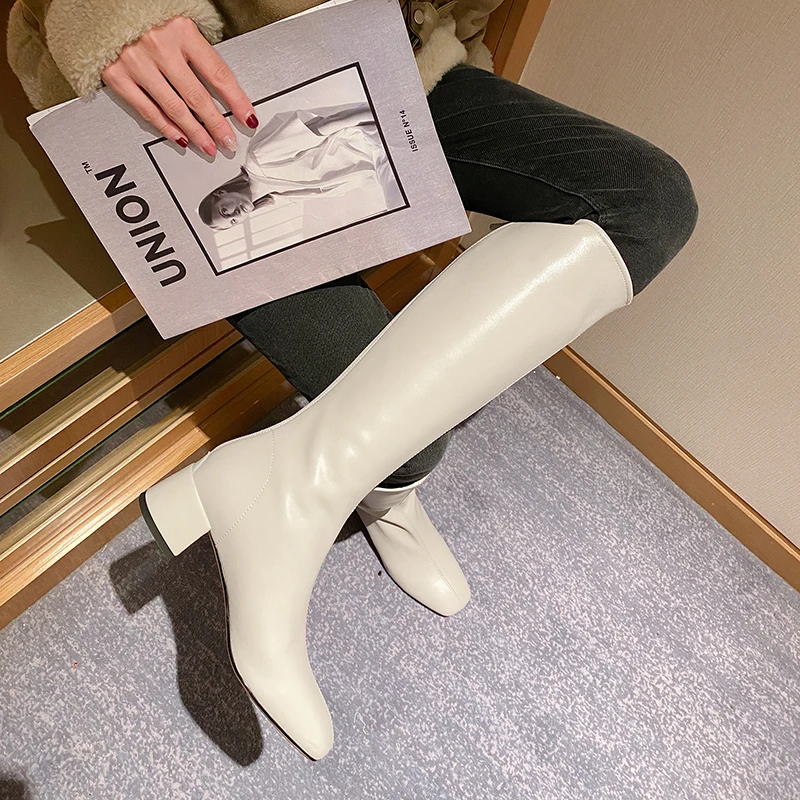 Autumn and winter Women Knee-high boots 22-25cm cow leather long boots Square Toe Back Zip Knight boots fashion womens shoes
Autumn and winter Women Knee-high boots 22-25cm cow leather long boots Square Toe Back Zip Knight boots fashion womens shoes