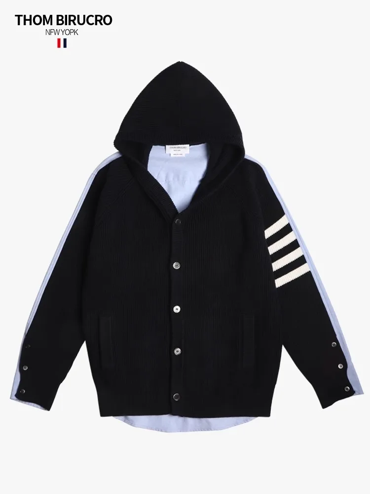 Cardigan Jacket Men's Patchwork Hooded Spring And Autumn Trendy Korean Style Loose Knitted Casual Fashion Jacket
Cardigan Jacket Men's Patchwork Hooded Spring And Autumn Trendy Korean Style Loose Knitted Casual Fashion Jacket