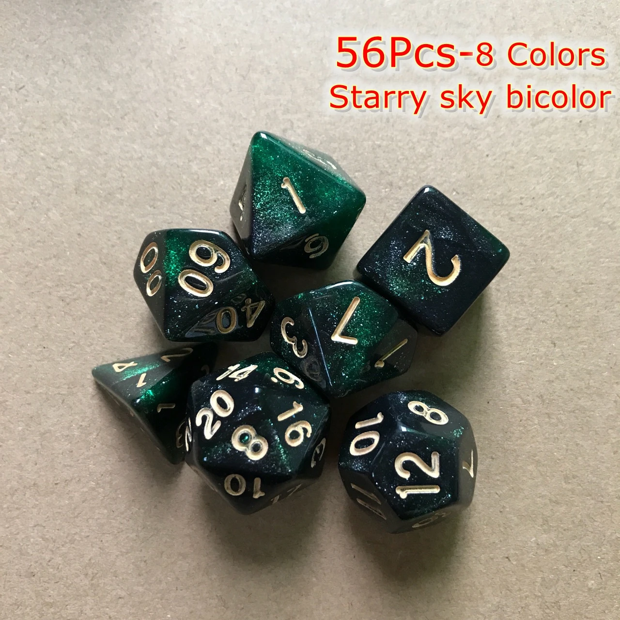 56Pcs Multicolor Polyhedron Dice Set Dnd Dice Acrylic Two-color Game Dice For Dungeons and Dragons RPGs D4 D6 D8 D10 D% D12 D20 
56Pcs Multicolor Polyhedron Dice Set Dnd Dice Acrylic Two-color Game Dice For Dungeons and Dragons RPGs D4 D6 D8 D10 D% D12 D20