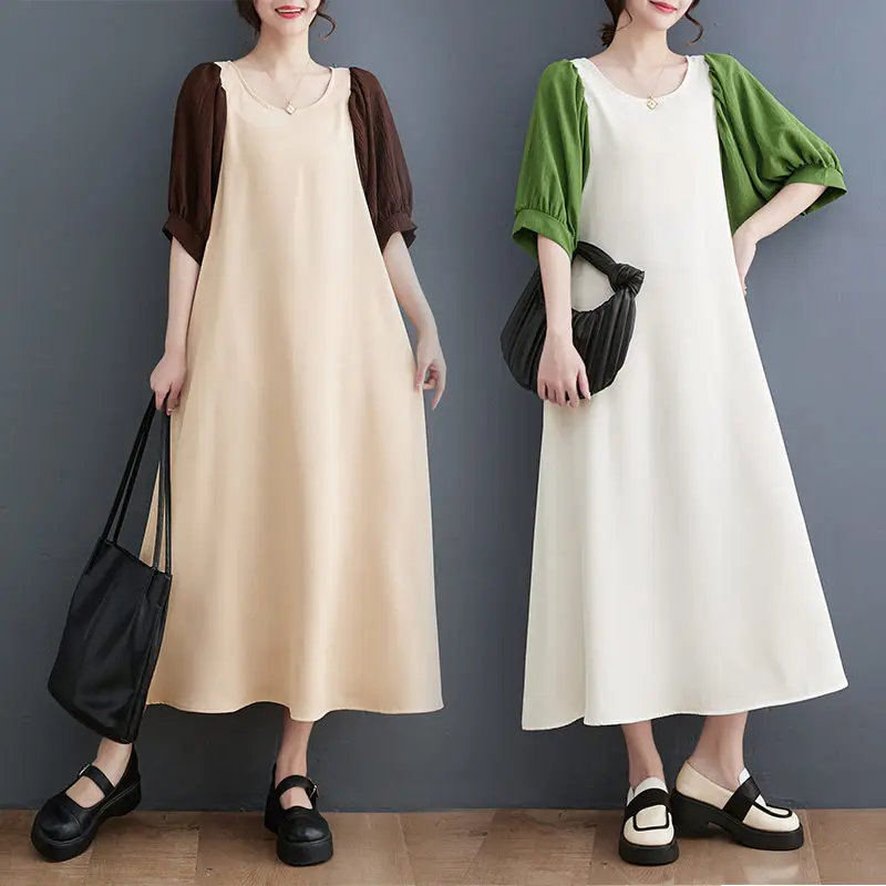 Casual Summer Dress 2023 Women Loose Vintage Art Patchwork Round Neck Middle Sleeve Long Dress Fashion Vestidos Z545
Casual Summer Dress 2023 Women Loose Vintage Art Patchwork Round Neck Middle Sleeve Long Dress Fashion Vestidos Z545