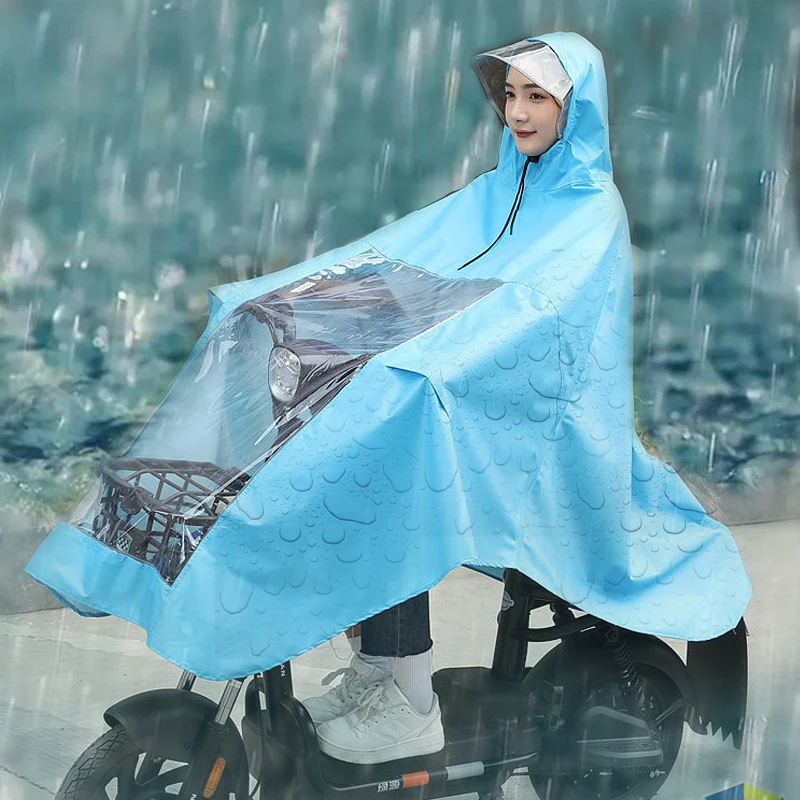 

Extra Long Thickened Oxford Adult Raincoat for Electric Bicycles, Single-seater Motorcycles, Electric Vehicles, Rain Shelter