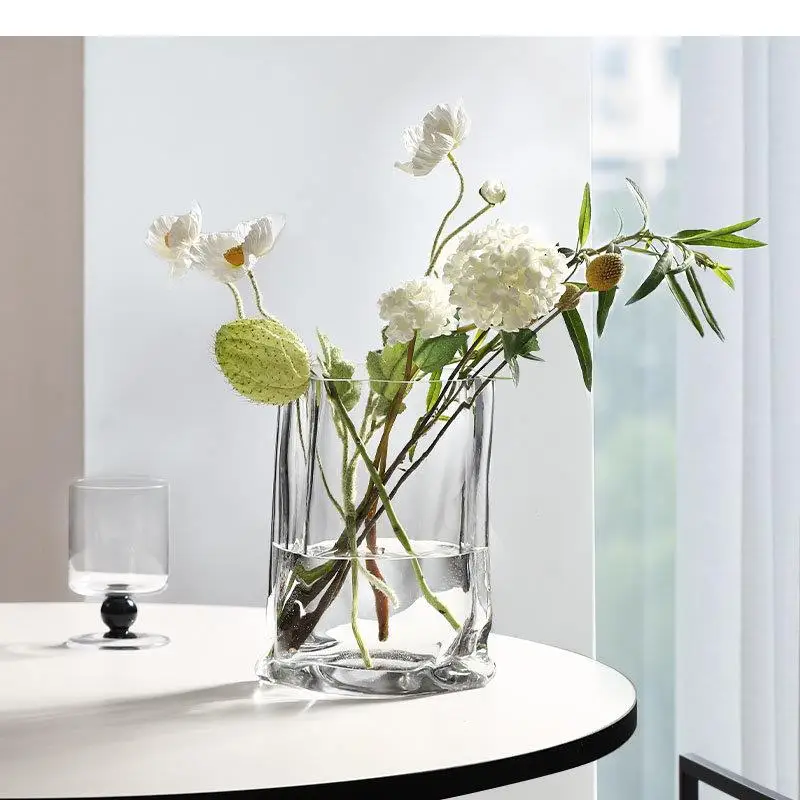 

Minimalism Hydroponics Glass Vase Bag Shape Flower Pots Decorative Flower Arrangement Desk Decoration Floral Vases Modern Decor