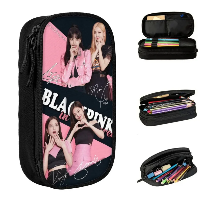 Lovely Black Pink Pencil Case Korea Pencil Box Pen for Girls Boys Large Storage Bags School Supplies Gift Stationery
Lovely Black Pink Pencil Case Korea Pencil Box Pen for Girls Boys Large Storage Bags School Supplies Gift Stationery