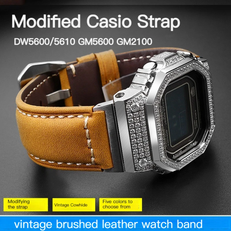 Vintage Frosted Leather Watchband for Casio G-SHOCK GST-B400 GST-B200 Series Crazy Horse Skin Retro Watch Bracelet 24*16mm Strap
Vintage Frosted Leather Watchband for Casio G-SHOCK GST-B400 GST-B200 Series Crazy Horse Skin Retro Watch Bracelet 24*16mm Strap