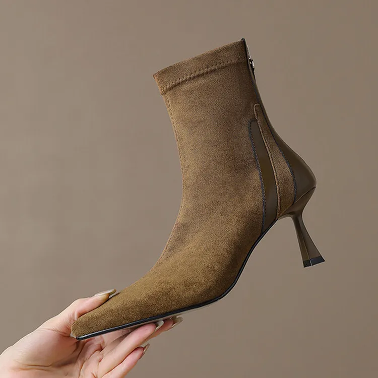 Chic Stretch Fabric Women Short Boots Sexy Pointed Toe Autumn Botas Back Zipper Thin High Heels Black Botines Femmes Zapatos
Chic Stretch Fabric Women Short Boots Sexy Pointed Toe Autumn Botas Back Zipper Thin High Heels Black Botines Femmes Zapatos