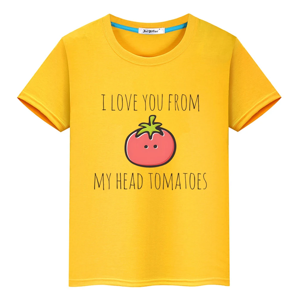 Футболка с надписью «I LOVE YOU FROM MY HEAD Tomato» для мальчиков/девочек, детская футболка с коротким рукавом, милые футболки с графическим принтом из мультфильма
Футболка с надписью «I LOVE YOU FROM MY HEAD Tomato» для мальчиков/девочек, детская футболка с коротким рукавом, милые футболки с графическим принтом из мультфильма