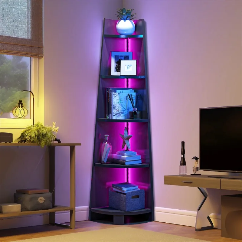 Dextrus 70.9"Corner Shelf with Led Light 5 Tier Corner Bookcase & Bookshelf White Open Display Shelving
Dextrus 70.9"Corner Shelf with Led Light 5 Tier Corner Bookcase & Bookshelf White Open Display Shelving