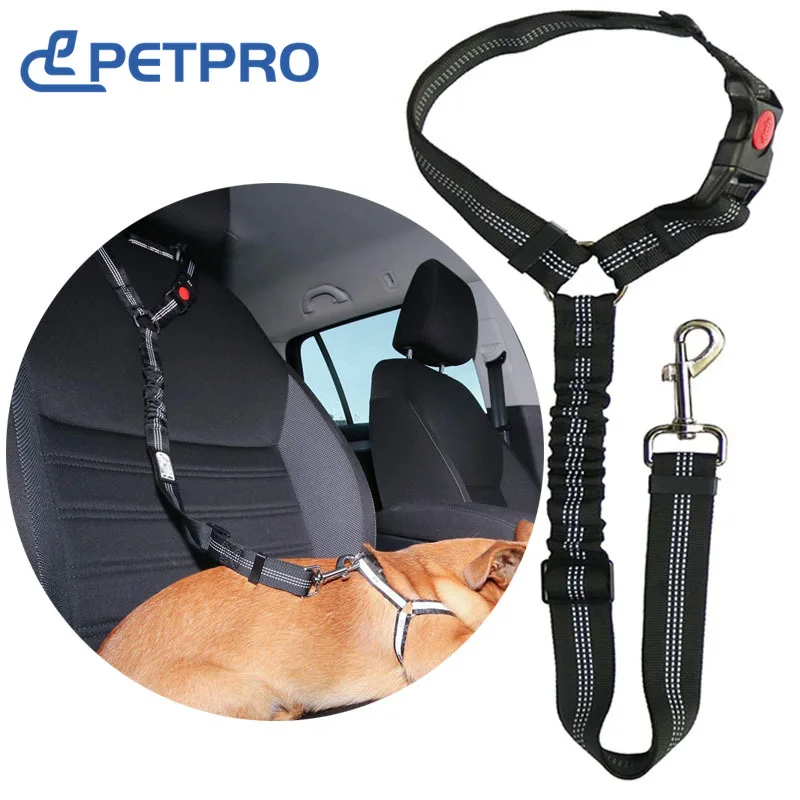 

Pet Car Seat Belt Restraint Adjustable Puppy Safety Elastic Bungee Connect Dog Harness in Vehicle Travel Dog Reflective Leash