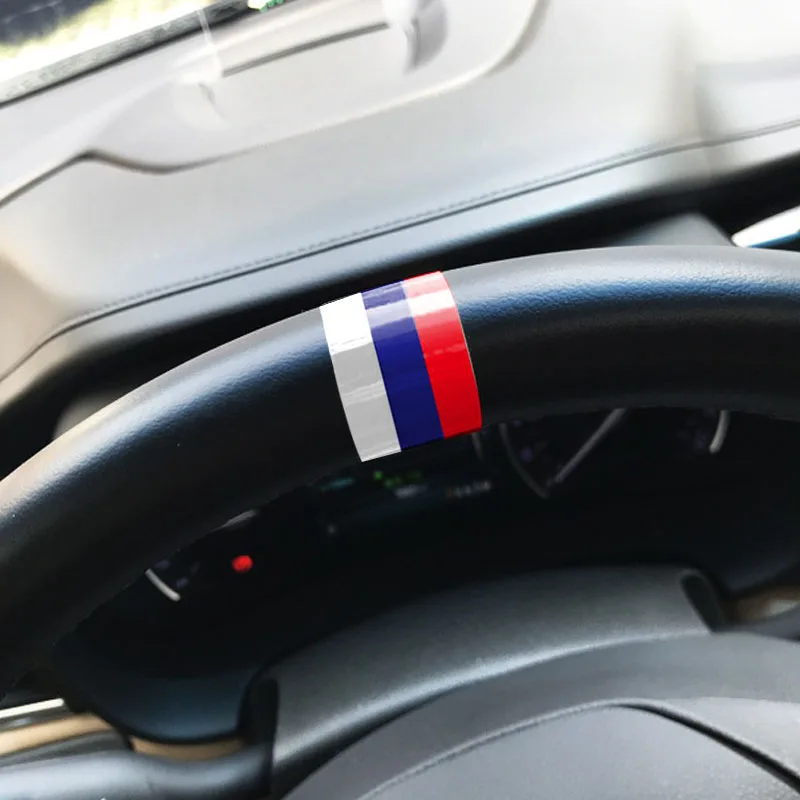 

12*3cm Pesonalized Car Sticker Russia Germany Italy Franch National Flag Sticker Steering Wheel Stickers Grille Stickers