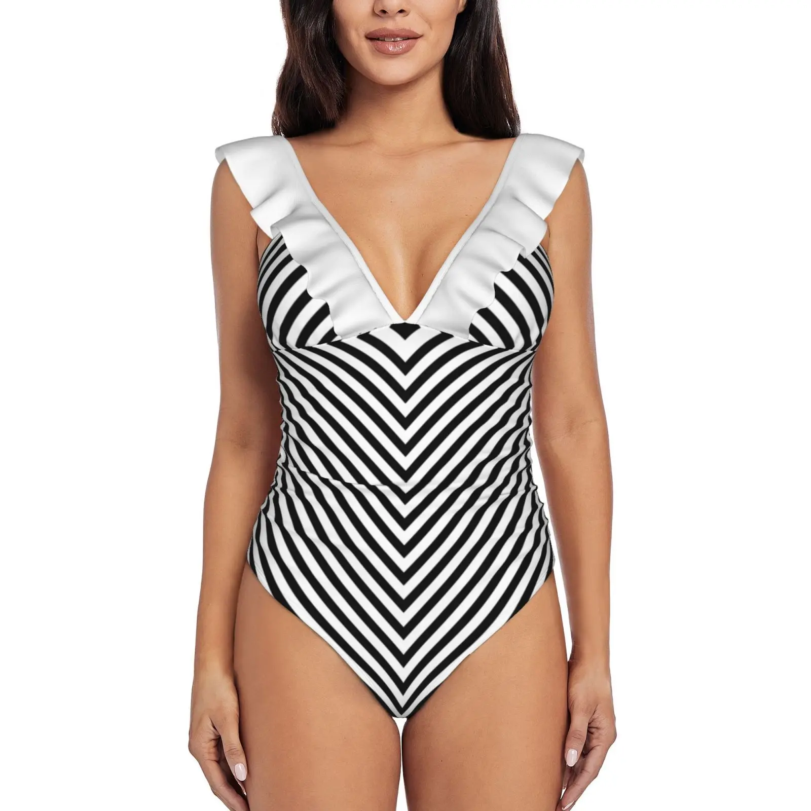 Swinging Sixties Op Art Pattern Ruffle Swimwear Women One Piece Swimsuit Monokini Push Up Bathing Suit Beachwear Swinging
Swinging Sixties Op Art Pattern Ruffle Swimwear Women One Piece Swimsuit Monokini Push Up Bathing Suit Beachwear Swinging