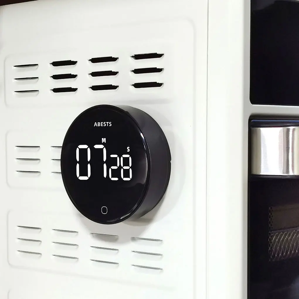 Черный магнитный кухонный таймер, легко компактный, для подсчета, универсальный цифровой поворотный таймер
Черный магнитный кухонный таймер, легко компактный, для подсчета, универсальный цифровой поворотный таймер