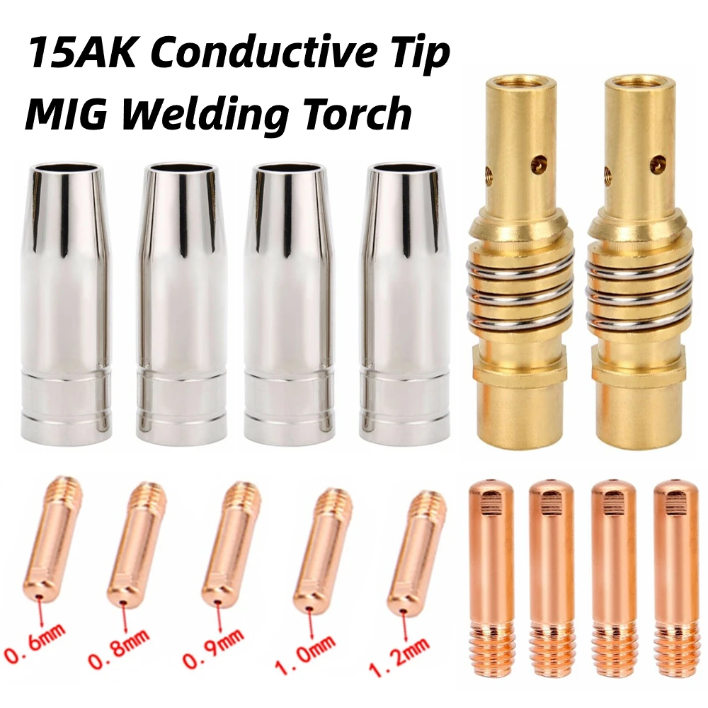 3pcs Welder Nozzle Part Kit 15AK MIG Torch Welding 0.6/0.8/0.9/1.0/1.2mm Conductive Torch Gas Nozzle Tips Holder Accessories
3pcs Welder Nozzle Part Kit 15AK MIG Torch Welding 0.6/0.8/0.9/1.0/1.2mm Conductive Torch Gas Nozzle Tips Holder Accessories