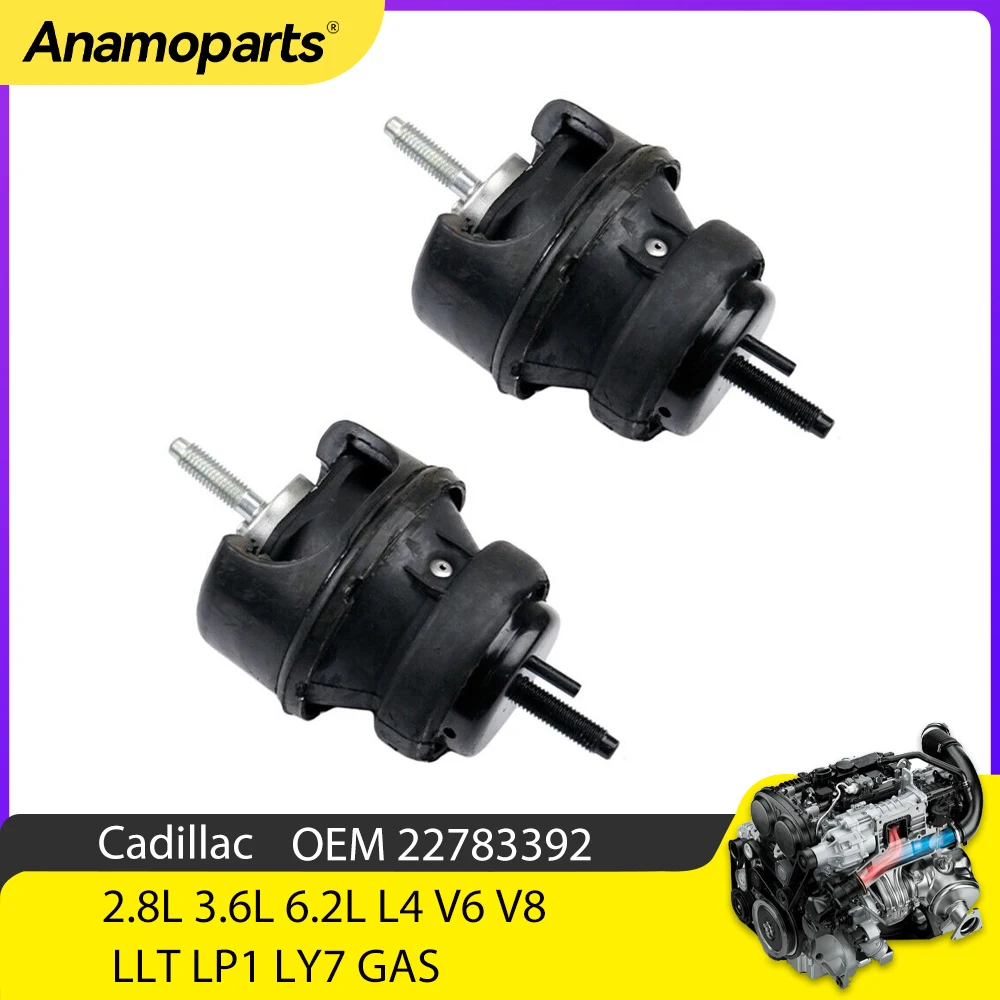 

Engine Part Front Rear Left Trans Motor Mount Set Fit 2.8 3.6 6.2 T L Gas L4 V6 V8 LLT LP1 LY7 For 05-12 Cadillac 22783392 2.8L