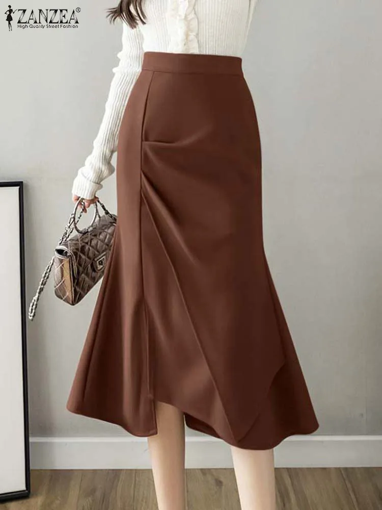 ZANZEA 2023 Summer Women Mermaid Long Skirt Elegant High Waist Solid Jupes Casual Pleated Midi Skirts Asymmetrical Pleats Faldas
ZANZEA 2023 Summer Women Mermaid Long Skirt Elegant High Waist Solid Jupes Casual Pleated Midi Skirts Asymmetrical Pleats Faldas