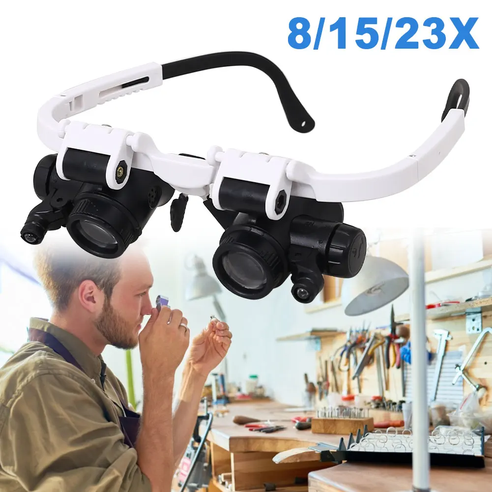 2LED Head-Mounted Illuminating Microscope Headband Repair LED Lamp Light Magnifying Glass with 8x 15x 23x Magnifier Loupe
2LED Head-Mounted Illuminating Microscope Headband Repair LED Lamp Light Magnifying Glass with 8x 15x 23x Magnifier Loupe