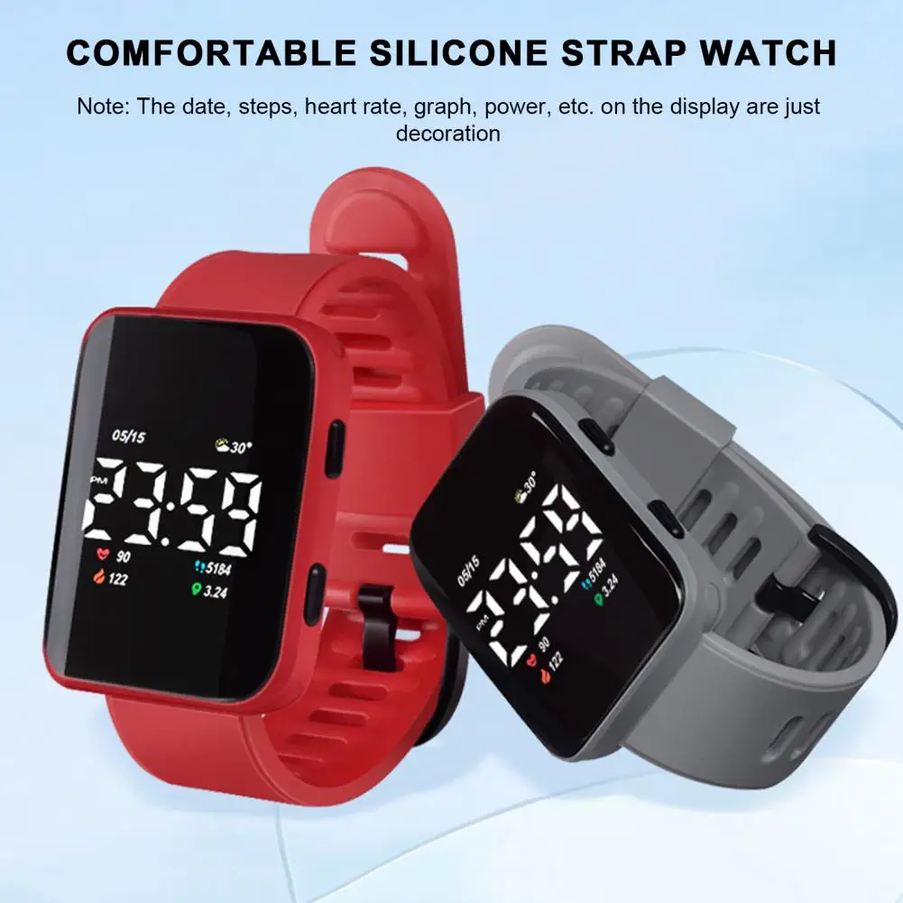 Casual Digital Sport Watches LED Digital Display Large Square Dial Ergonomic Design Silicone Wristband Watch
Casual Digital Sport Watches LED Digital Display Large Square Dial Ergonomic Design Silicone Wristband Watch