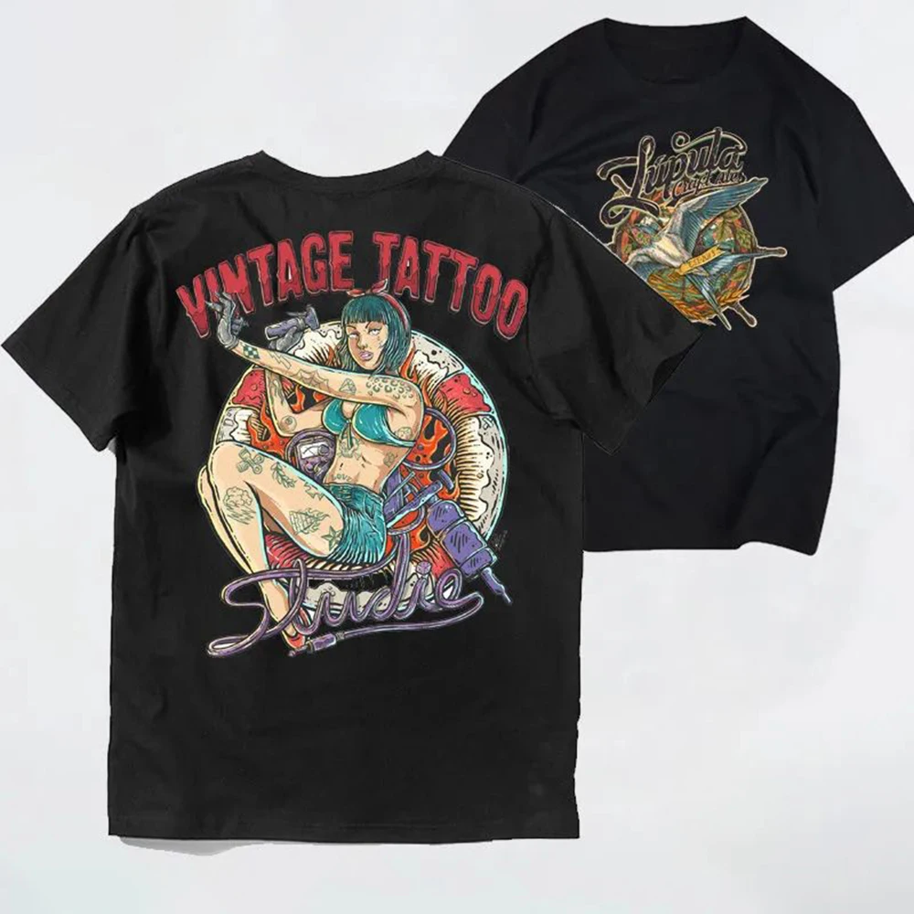 Cotton Short-sleeved T-shirt Men's Rock Punk West Coast Locomotive Dark Street Fashion Brand Tattoo Tattoo Beauty Print Top
Cotton Short-sleeved T-shirt Men's Rock Punk West Coast Locomotive Dark Street Fashion Brand Tattoo Tattoo Beauty Print Top
