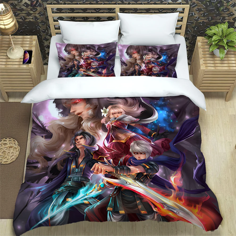 

Final Fantasy Print Three Piece Bedding Set Fashion Article Children or Adults for Beds Quilt Cover Pillowcases Bedding Set Gift