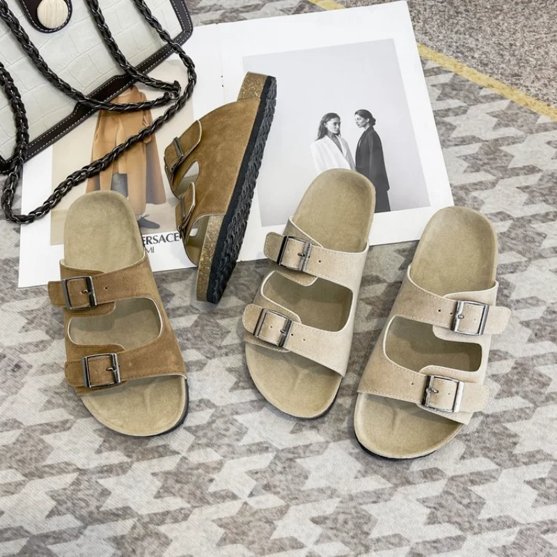Plus Size 42 Women Cork Slippers 2023 Summer New Metal Buckle Women Flats Beach Sandals Fashion Outside Slides Shoes for Women
Plus Size 42 Women Cork Slippers 2023 Summer New Metal Buckle Women Flats Beach Sandals Fashion Outside Slides Shoes for Women