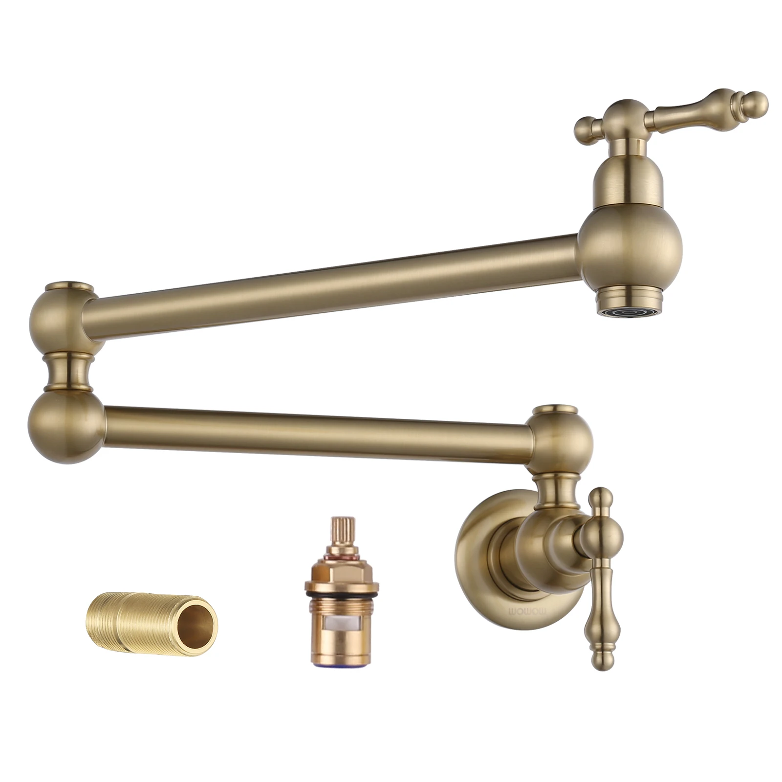 Pot Filler Faucet Wall Mounted Brass Faucet Kitchen Commercial Copper 2 Handle Brushed Nickel Double Joint Swing Arm Faucet
Pot Filler Faucet Wall Mounted Brass Faucet Kitchen Commercial Copper 2 Handle Brushed Nickel Double Joint Swing Arm Faucet