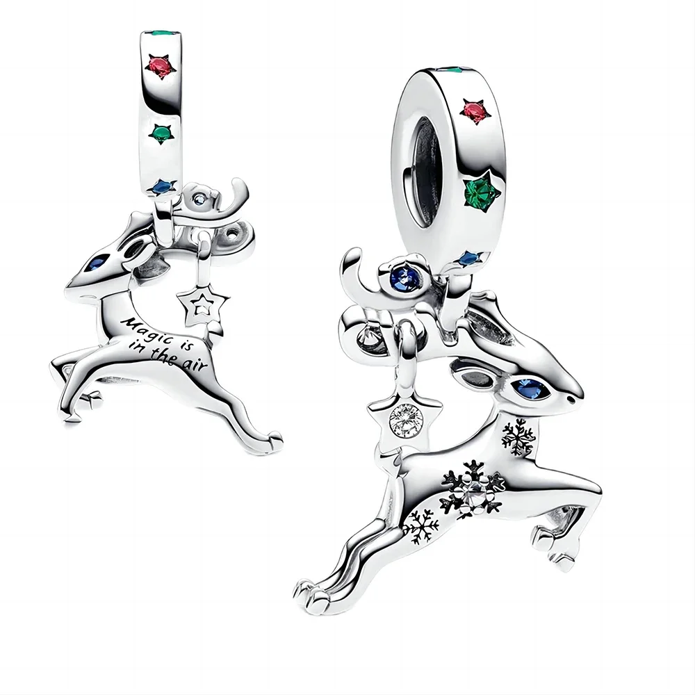 

Magical Christmas Reindeer Dangle Charm Fit Original Pandora Charms Bracelet & Bangle Charm Pendant Jewelry