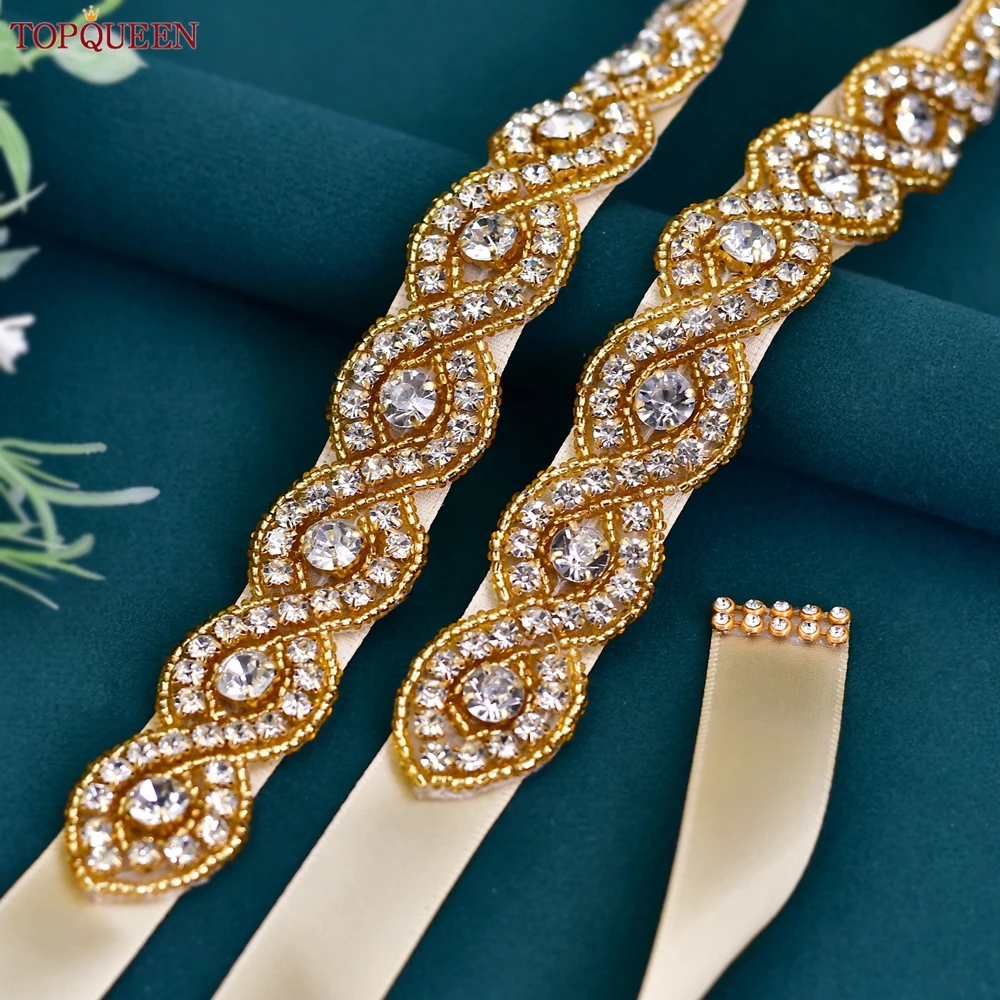 TOPQUEEN Bridal Gold Belt Rhinestone Women'S Sash Wedding Jewelry Shiny Female Maternity Waist Dress Appliques S28-G
TOPQUEEN Bridal Gold Belt Rhinestone Women'S Sash Wedding Jewelry Shiny Female Maternity Waist Dress Appliques S28-G