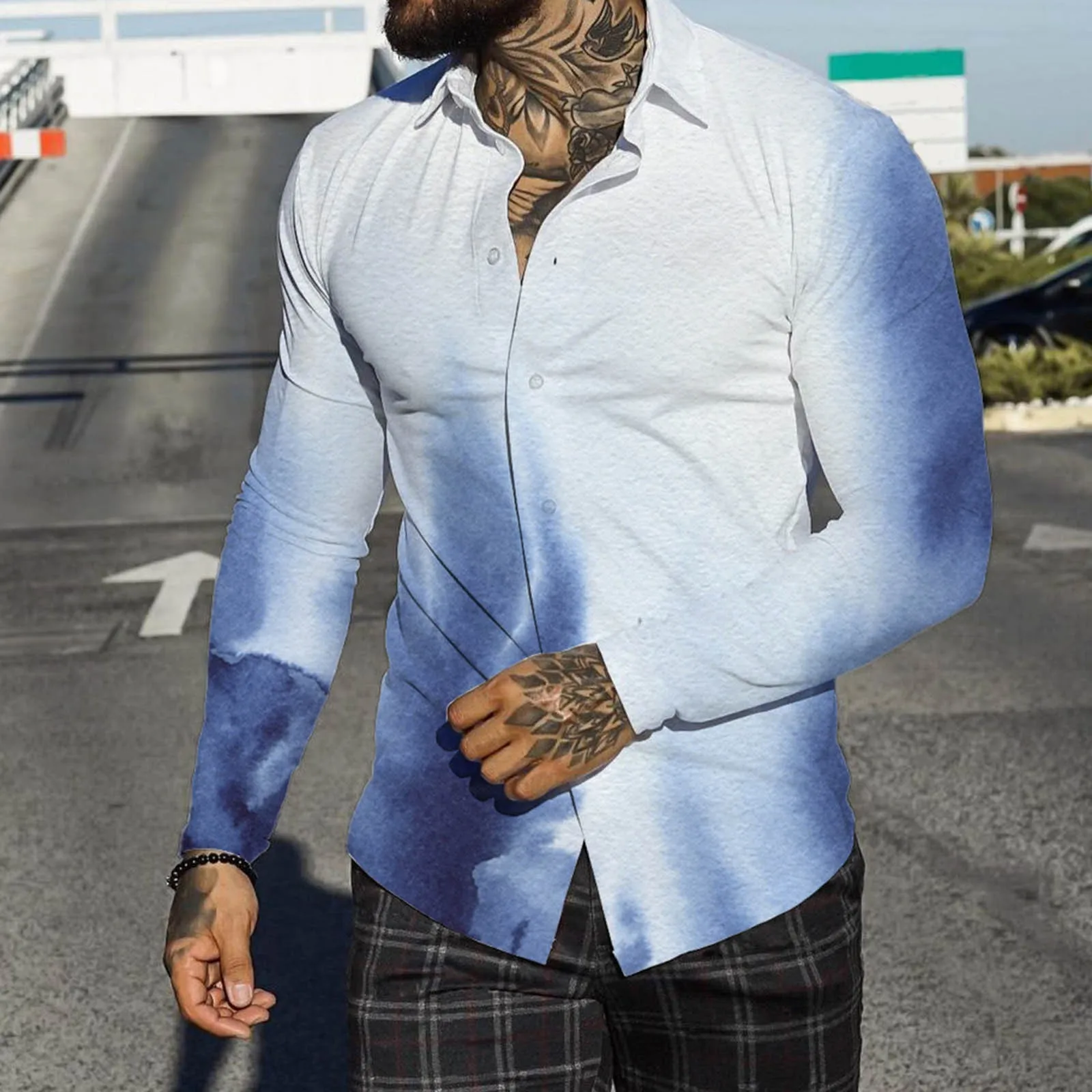 Solid Color Gradient Shirt Lapel Collar Shirts Long Sleeve Blouse Button Shirts For Men Dailywear Camisas Blusas Streetwear Tops
Solid Color Gradient Shirt Lapel Collar Shirts Long Sleeve Blouse Button Shirts For Men Dailywear Camisas Blusas Streetwear Tops