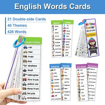 어린이 몬테소리 영어 단어 목록 카드, ESL 교육 자료, 조준기 단어 쓰기, 어휘 구축, 자폐증 학습 완구