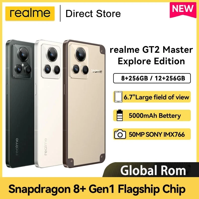 

realme GT2 Master Explorer Edition 5G Smartphone Snapdragon 8 Gen 1 Plus 6.7'' Display 50MP Triple Cameras 5000mAh NFC Phone