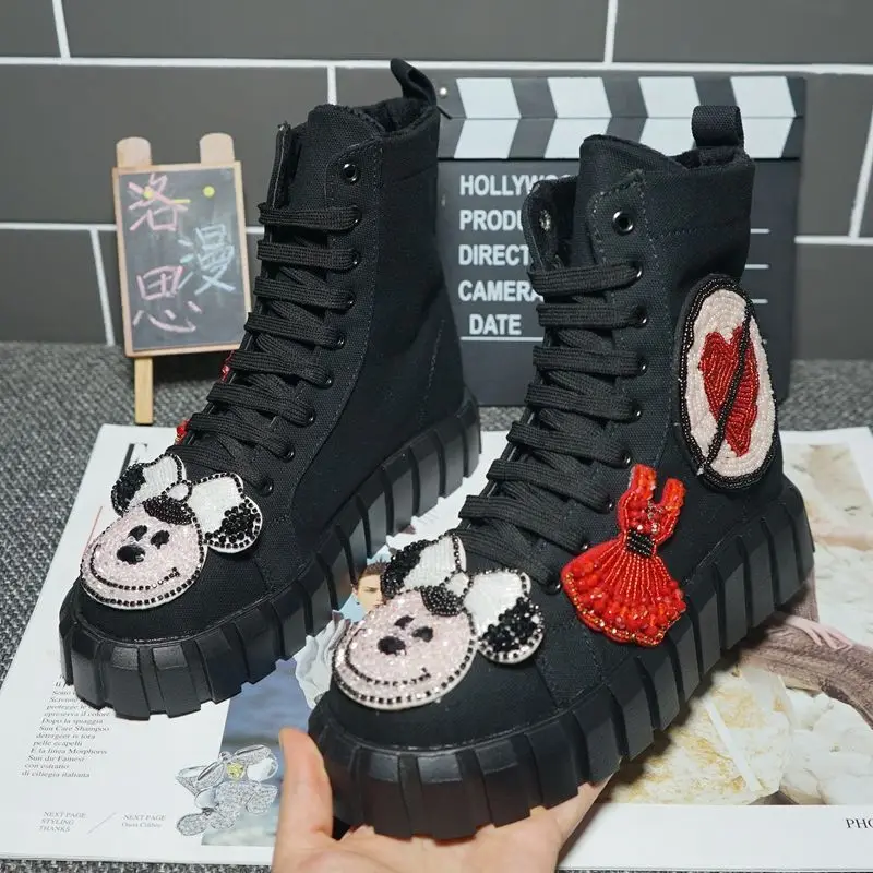2023 Spring Autumn Women Thick-soled Casual Elastic Knitted Short Boots Girls Socks Shoes Medium Heel 3-5cm Black Street Style
2023 Spring Autumn Women Thick-soled Casual Elastic Knitted Short Boots Girls Socks Shoes Medium Heel 3-5cm Black Street Style