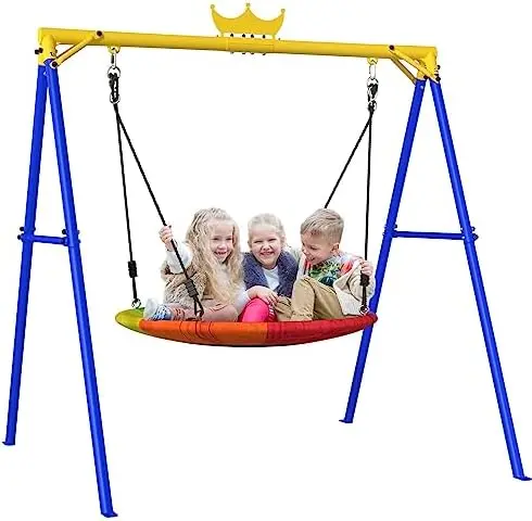 Swing Sets for Backyard, 440lbs Swing Set Outdoor for Kids, Heavy Duty Frame with U-Shape Design Swingset for Kids, Outdoor Play
Swing Sets for Backyard, 440lbs Swing Set Outdoor for Kids, Heavy Duty Frame with U-Shape Design Swingset for Kids, Outdoor Play