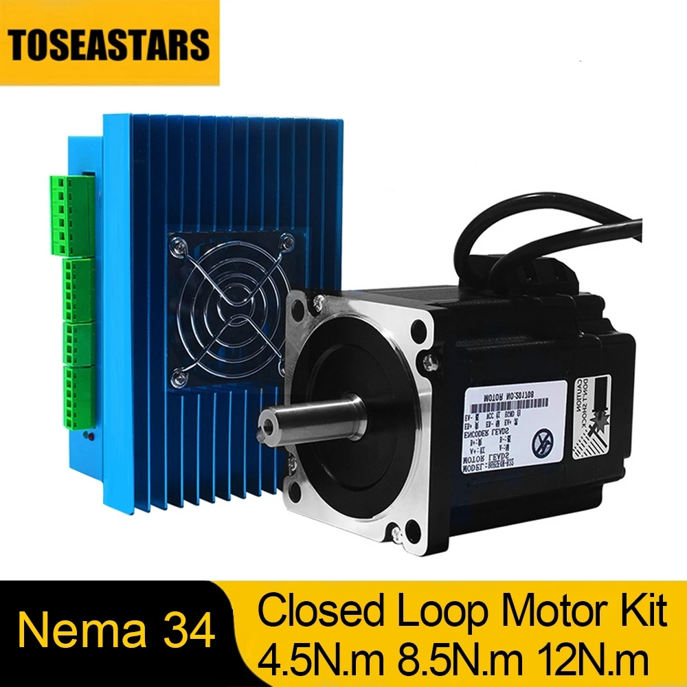 

Nema 34 Closed Loop Stepper Motor Kit 12N.m Hybrid Servo Motor Driver HBS86H 86mm 2 PH Nema34 Step Motor Stepper Motor Driver