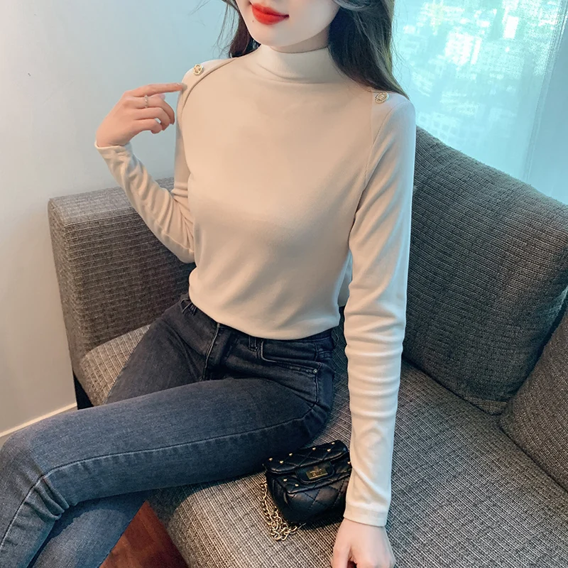 Bubble Thread Autumn/Winter New Half High Neck Design with Button Pit Strips and Brushed Thin Fleece Versatile Underlay
Bubble Thread Autumn/Winter New Half High Neck Design with Button Pit Strips and Brushed Thin Fleece Versatile Underlay