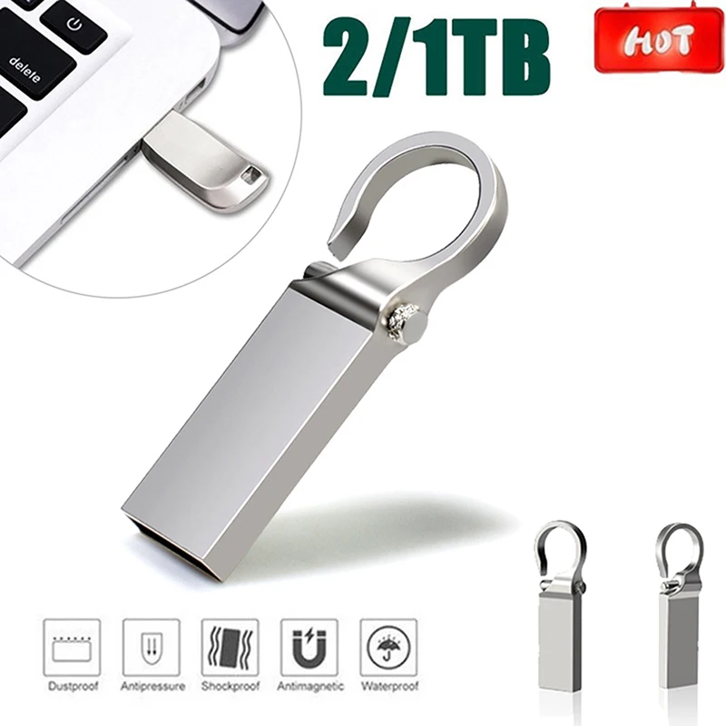 

Usb 3.0 2TB Metal Drive 1TB Usb Flash Drives Waterproof Usb Flash Disk Stick with 2 Android Phone Adapters