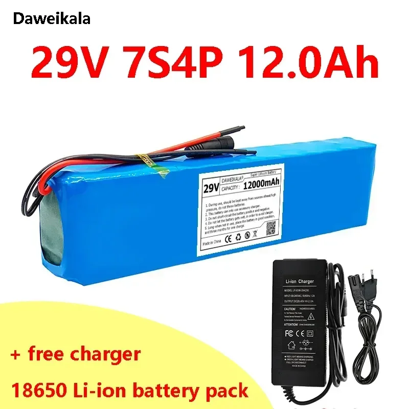 29V 12Ah 18650 lithium ion battery pack 7S4P 24V Electric bicycle motor/scooter rechargeable battery with 15A BMS +29.4V Charger
29V 12Ah 18650 lithium ion battery pack 7S4P 24V Electric bicycle motor/scooter rechargeable battery with 15A BMS +29.4V Charger