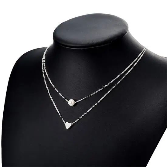 

Классические женские ювелирные изделия, жемчужное ожерелье с подвеской, женское колье-чокер с брелком в форме сердца