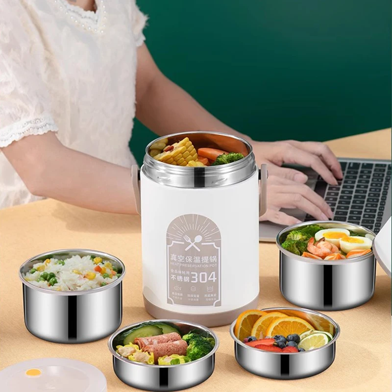 

Stainless Steel Lunch Box Food Storage Containers School Picnic Bento Box Women Thermal Snack Lids Lonchera Termica Dinnerware