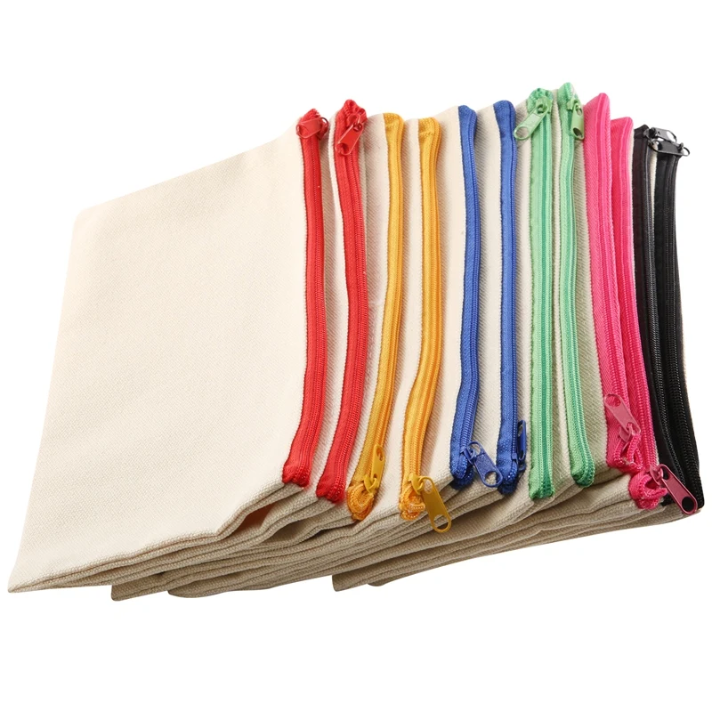 12 Pack Blank Canvas Makeup Bag,Bulk Cosmetic Bags With Multi-Color Zipper,Canvas Zipper Pencil Case Pouch,DIY Craft
12 Pack Blank Canvas Makeup Bag,Bulk Cosmetic Bags With Multi-Color Zipper,Canvas Zipper Pencil Case Pouch,DIY Craft