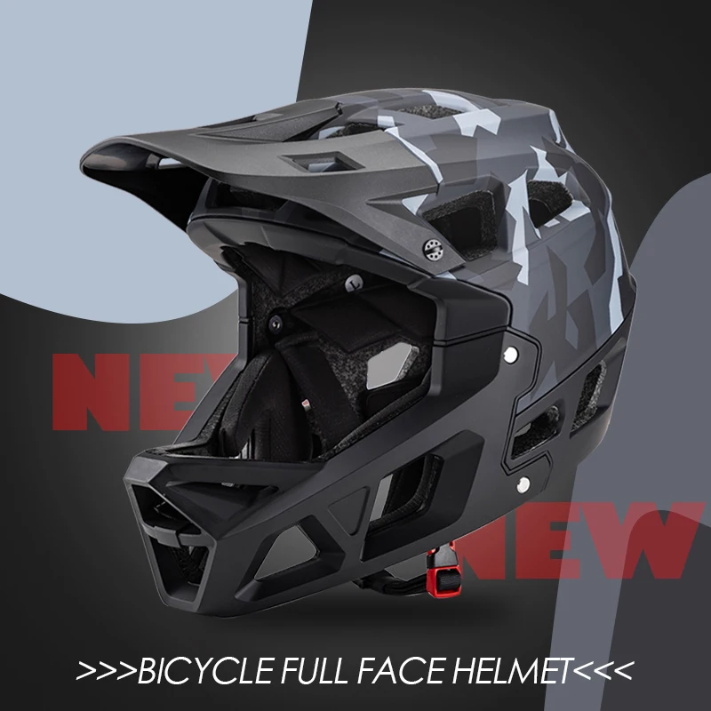 

Adults Downhill Racing Bike Helmet CE Safety Full Face Men's Motorcycle Integral Helmet Mtb Outdoor Sports Cycling Helmet PC+EPS