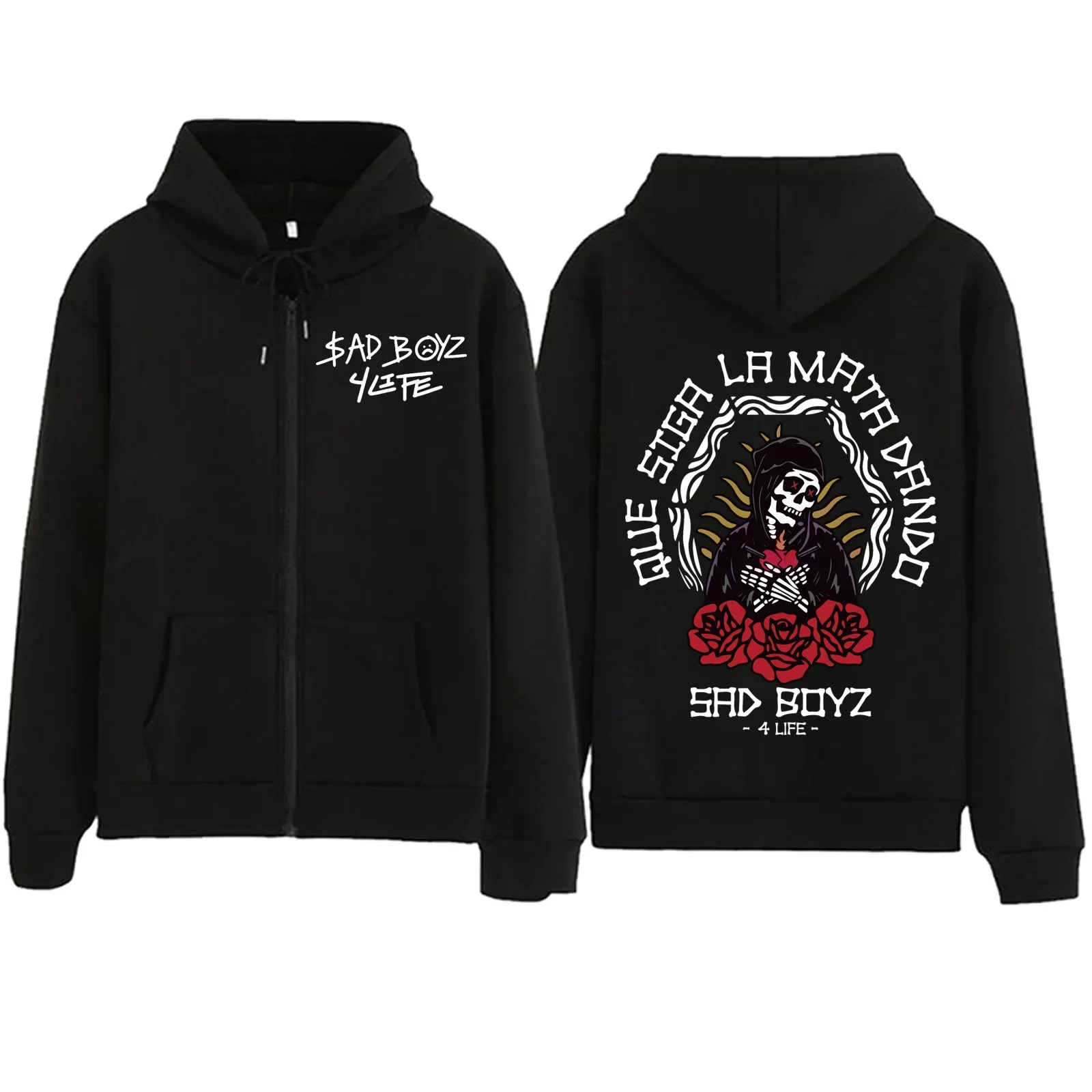 

Junior H Sad Boyz 4 Life Zip Up Hoodie Women Men Harajuku Sweatshirt Streetwear Hip Hop Zipper Hooded Jacket Casual Sportswear